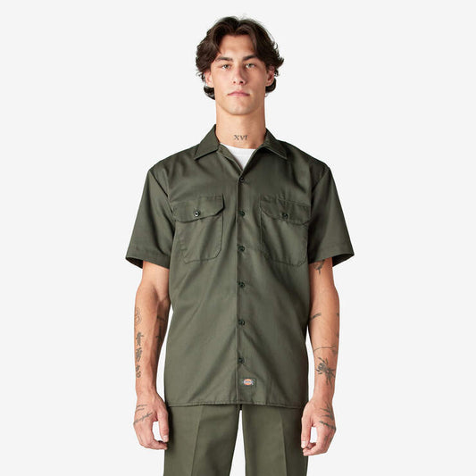 Dickies 1574 Original Short Sleeve Work Shirt - Olive Green